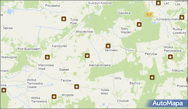 mapa Serniawy-Kolonia, Serniawy-Kolonia na mapie Targeo