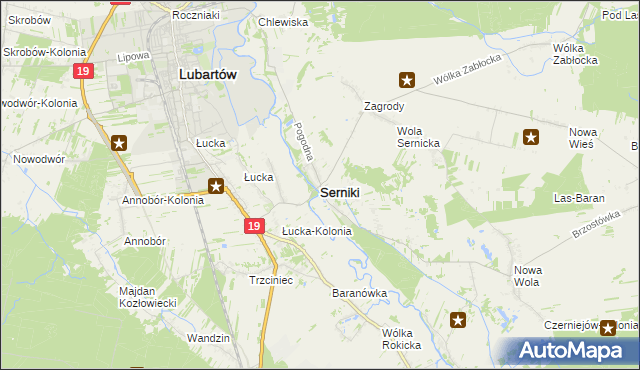 mapa Serniki, Serniki na mapie Targeo