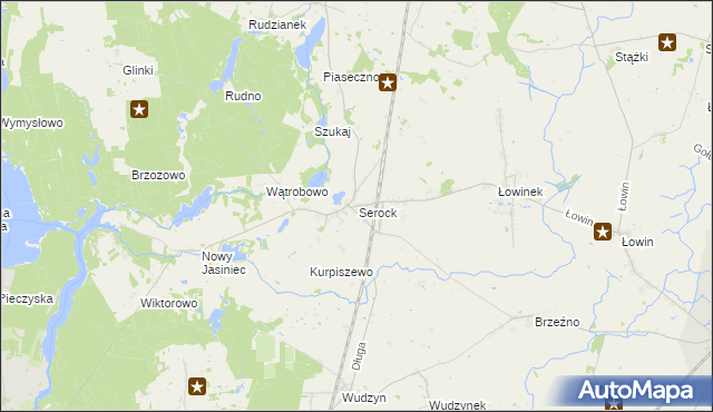 mapa Serock gmina Pruszcz, Serock gmina Pruszcz na mapie Targeo