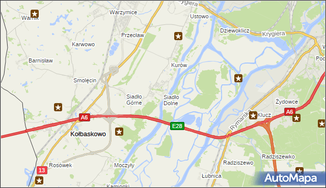mapa Siadło Dolne, Siadło Dolne na mapie Targeo