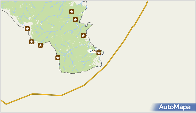 mapa Sianki, Sianki na mapie Targeo