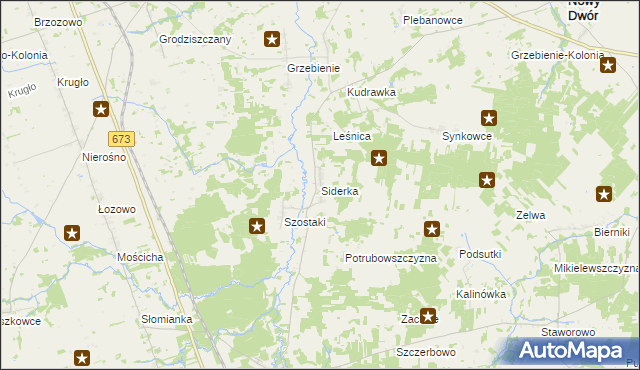 mapa Siderka, Siderka na mapie Targeo