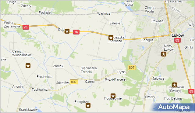 mapa Sięciaszka Druga, Sięciaszka Druga na mapie Targeo