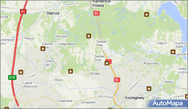 mapa Siedlec Duży, Siedlec Duży na mapie Targeo