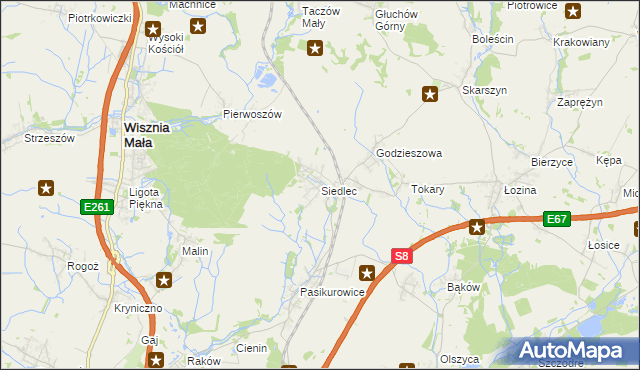 mapa Siedlec gmina Długołęka, Siedlec gmina Długołęka na mapie Targeo