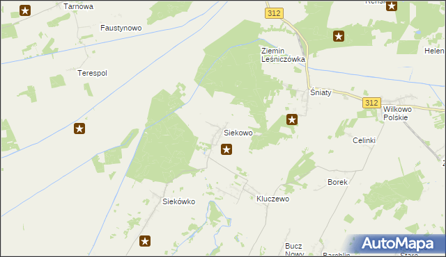 mapa Siekowo, Siekowo na mapie Targeo