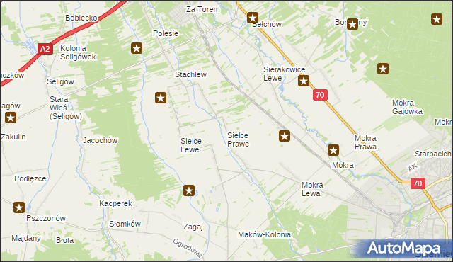 mapa Sielce Prawe, Sielce Prawe na mapie Targeo