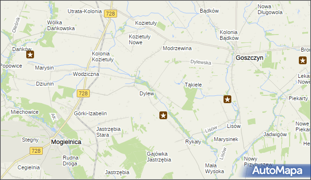 mapa Sielec gmina Goszczyn, Sielec gmina Goszczyn na mapie Targeo