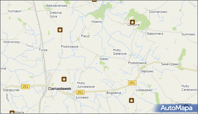 mapa Sielec gmina Żnin, Sielec gmina Żnin na mapie Targeo