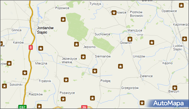 mapa Siemianów gmina Borów, Siemianów gmina Borów na mapie Targeo