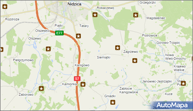 mapa Siemiątki, Siemiątki na mapie Targeo