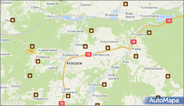 mapa Siemięrzyce, Siemięrzyce na mapie Targeo