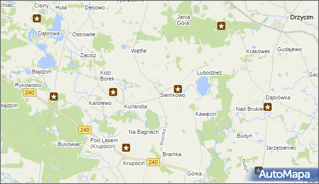 mapa Siemkowo, Siemkowo na mapie Targeo