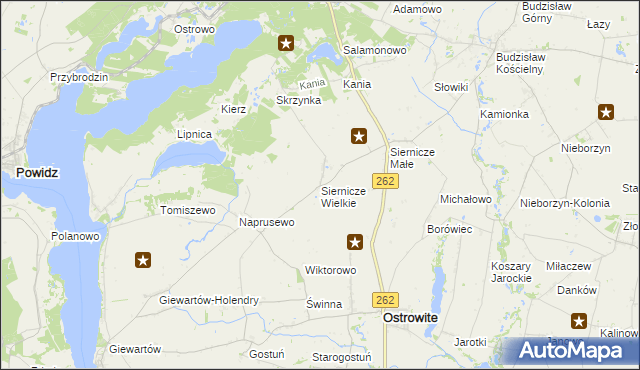 mapa Siernicze Wielkie, Siernicze Wielkie na mapie Targeo