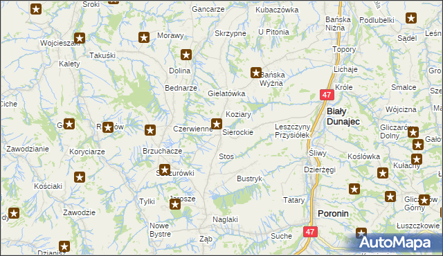 mapa Sierockie, Sierockie na mapie Targeo