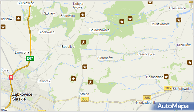 mapa Sieroszów, Sieroszów na mapie Targeo