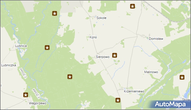 mapa Sierpowo gmina Czarne, Sierpowo gmina Czarne na mapie Targeo