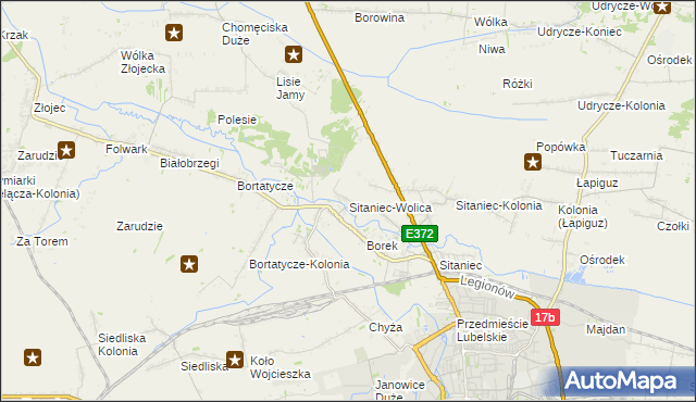 mapa Sitaniec-Wolica, Sitaniec-Wolica na mapie Targeo