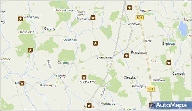 mapa Skandawa, Skandawa na mapie Targeo