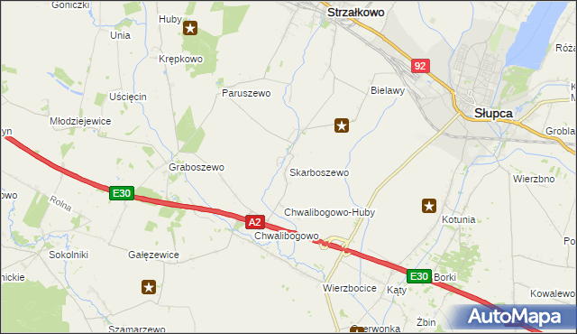 mapa Skarboszewo gmina Strzałkowo, Skarboszewo gmina Strzałkowo na mapie Targeo