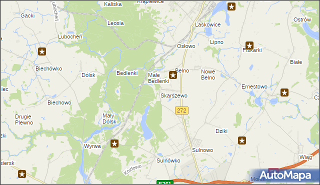 mapa Skarszewo gmina Świecie, Skarszewo gmina Świecie na mapie Targeo
