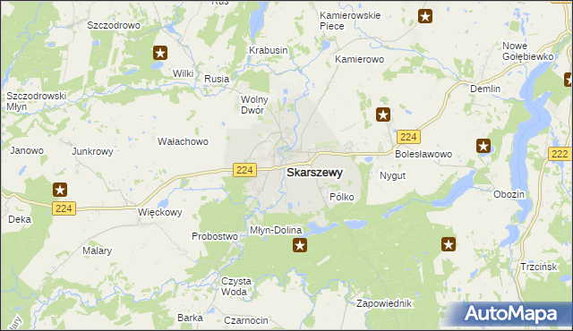 mapa Skarszewy powiat starogardzki, Skarszewy powiat starogardzki na mapie Targeo