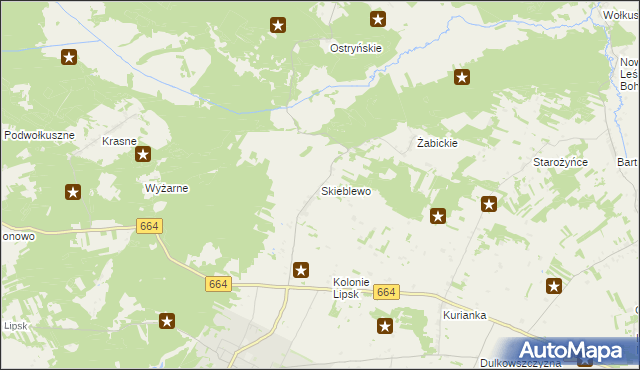 mapa Skieblewo, Skieblewo na mapie Targeo