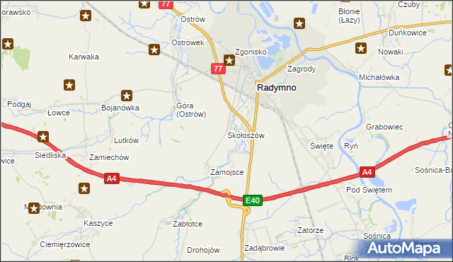 mapa Skołoszów, Skołoszów na mapie Targeo