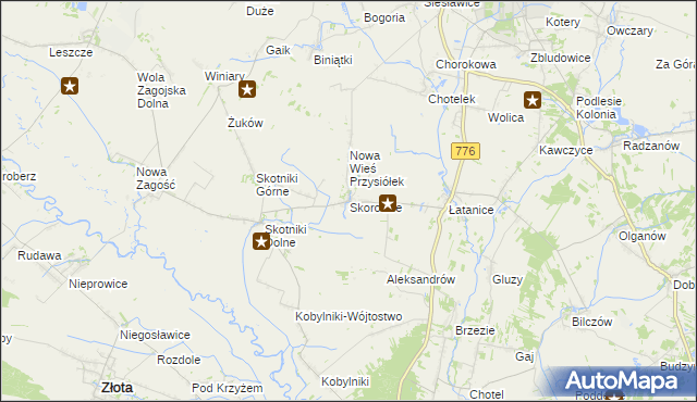 mapa Skorocice, Skorocice na mapie Targeo
