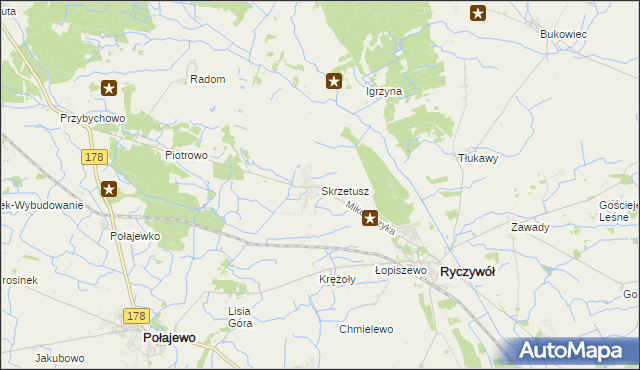 mapa Skrzetusz, Skrzetusz na mapie Targeo