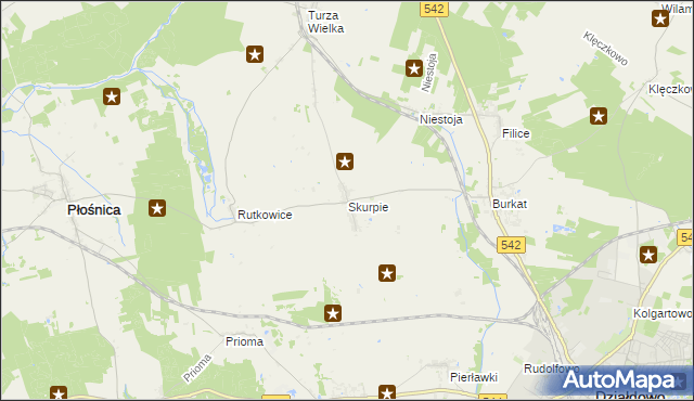 mapa Skurpie, Skurpie na mapie Targeo