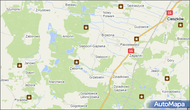 mapa Słabocin, Słabocin na mapie Targeo