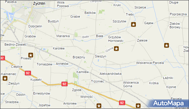 mapa Śleszyn, Śleszyn na mapie Targeo