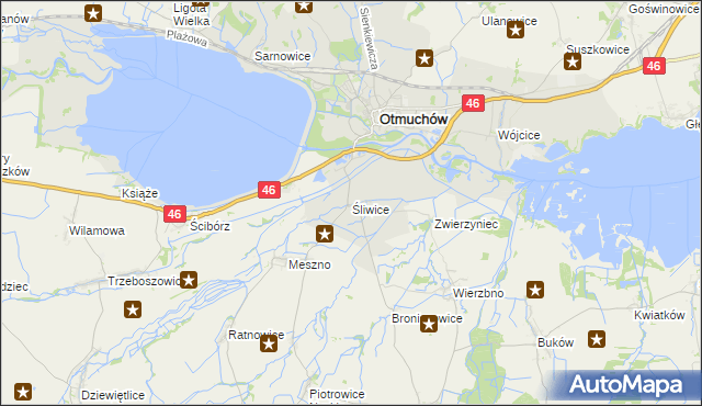 mapa Śliwice gmina Otmuchów, Śliwice gmina Otmuchów na mapie Targeo