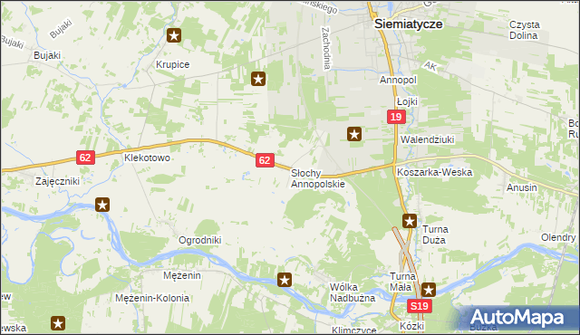 mapa Słochy Annopolskie, Słochy Annopolskie na mapie Targeo