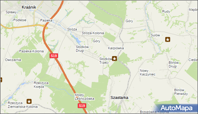 mapa Słodków Trzeci, Słodków Trzeci na mapie Targeo