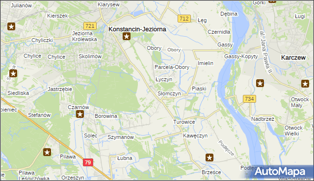 mapa Słomczyn gmina Konstancin-Jeziorna, Słomczyn gmina Konstancin-Jeziorna na mapie Targeo