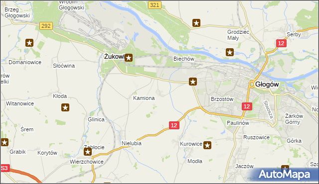 mapa Słone gmina Żukowice, Słone gmina Żukowice na mapie Targeo