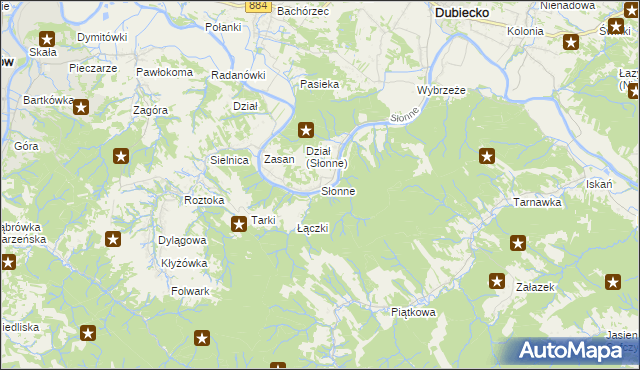 mapa Słonne, Słonne na mapie Targeo