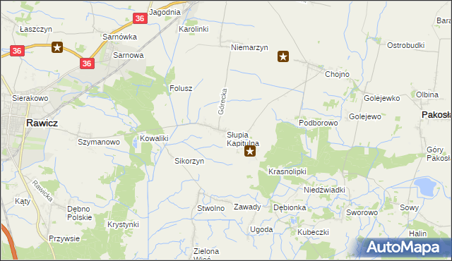 mapa Słupia Kapitulna, Słupia Kapitulna na mapie Targeo