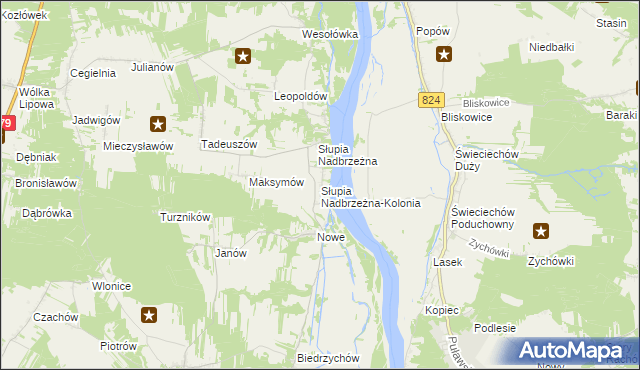 mapa Słupia Nadbrzeżna-Kolonia, Słupia Nadbrzeżna-Kolonia na mapie Targeo