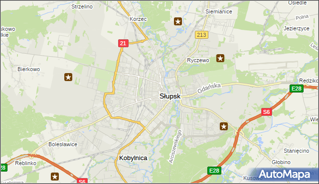 mapa Słupska, Słupsk na mapie Targeo