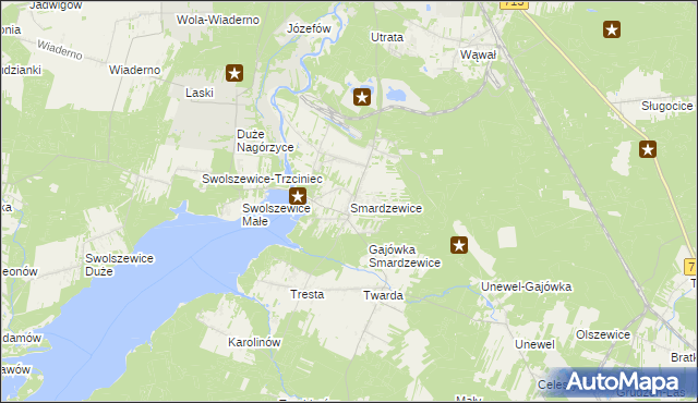 mapa Smardzewice, Smardzewice na mapie Targeo