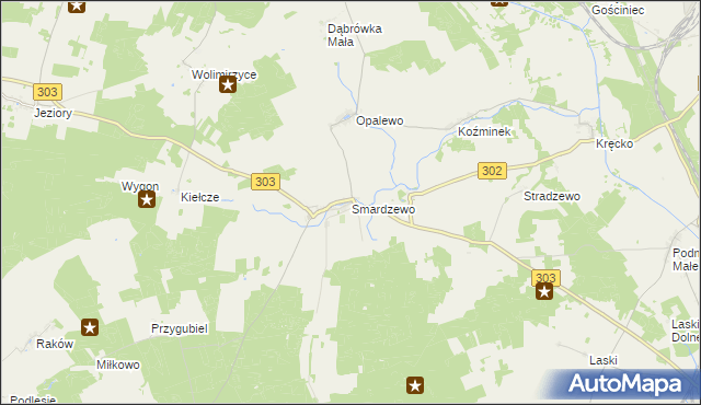 mapa Smardzewo gmina Szczaniec, Smardzewo gmina Szczaniec na mapie Targeo