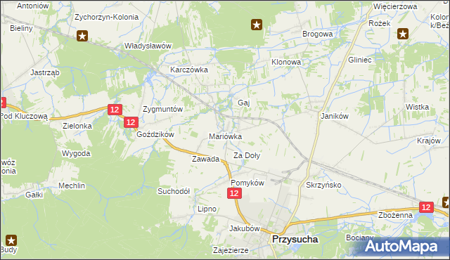 mapa Smogorzów gmina Przysucha, Smogorzów gmina Przysucha na mapie Targeo