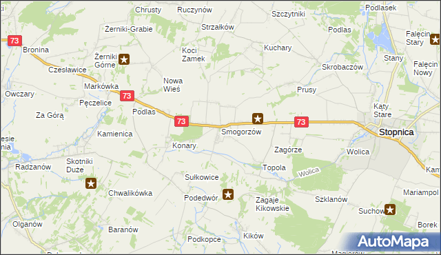 mapa Smogorzów gmina Stopnica, Smogorzów gmina Stopnica na mapie Targeo