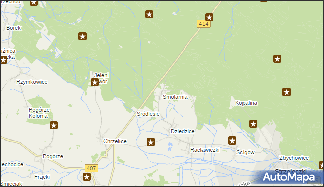 mapa Smolarnia gmina Strzeleczki, Smolarnia gmina Strzeleczki na mapie Targeo