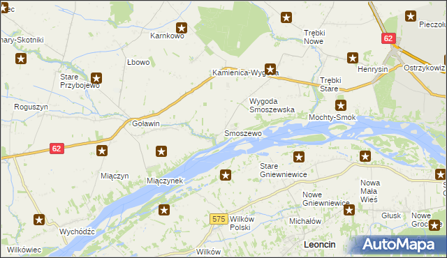 mapa Smoszewo, Smoszewo na mapie Targeo