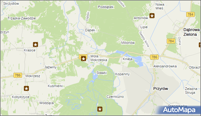 mapa Smyków gmina Przyrów, Smyków gmina Przyrów na mapie Targeo