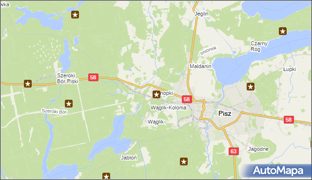 mapa Snopki, Snopki na mapie Targeo